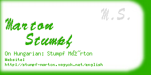 marton stumpf business card